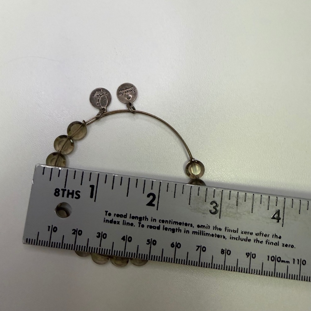 Alex and Ani Smoky Quartz Beaded Expandable Bangle Bracelet Rafaelian Finish - Picture 6 of 6